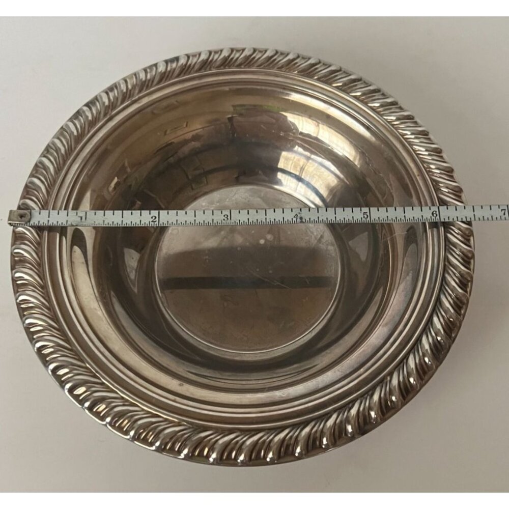 Vintage Wm. Rogers Silverplate Small Candy Bowl Dish Rope Edge Design - Picture 7 of 10